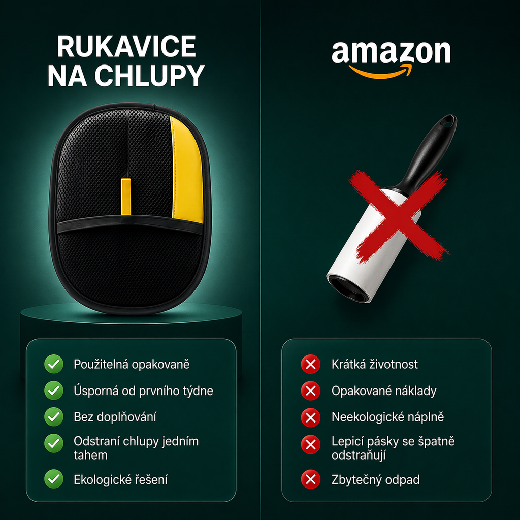 Opakovaně použitelná rukavice na chlupy