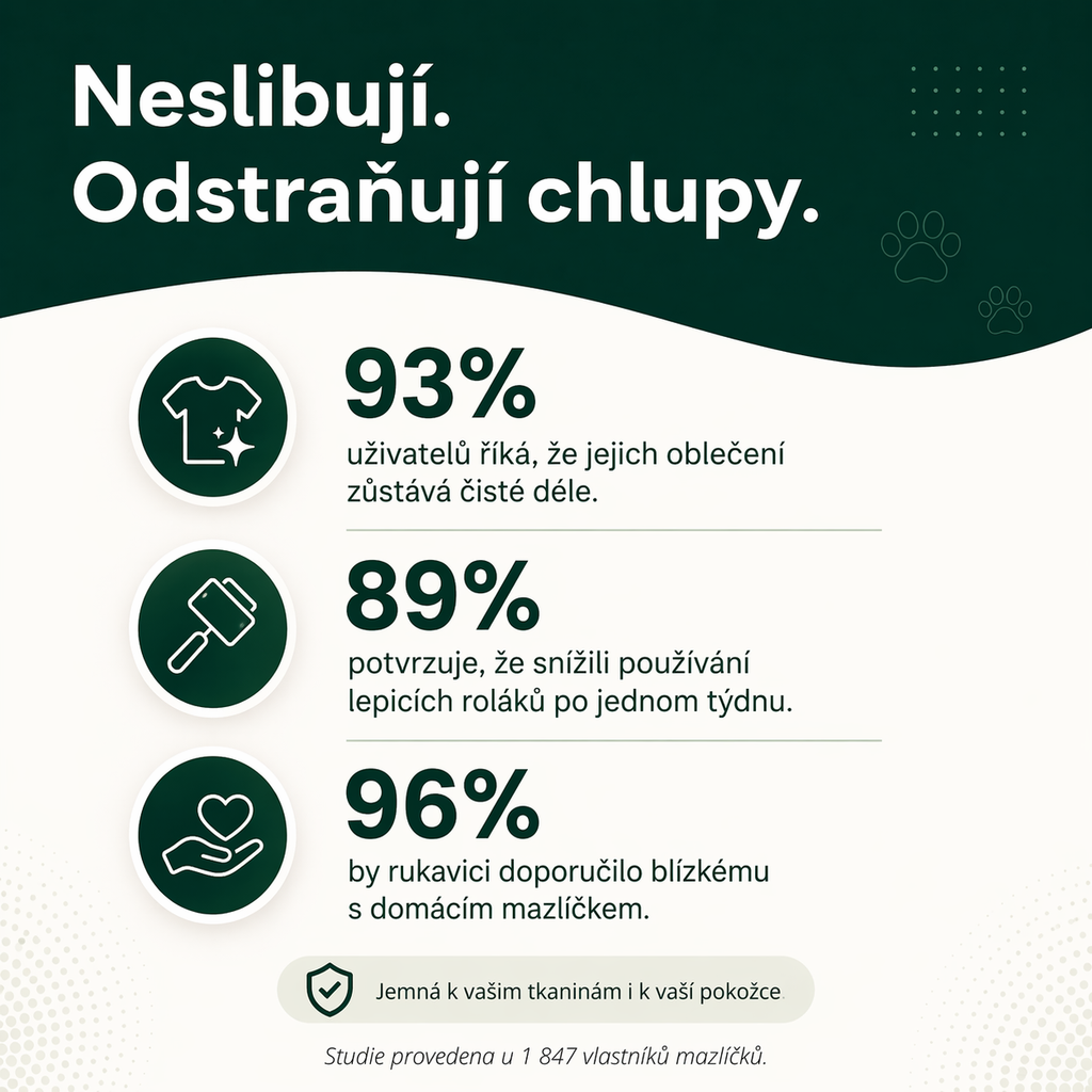 Opakovaně použitelná rukavice na chlupy