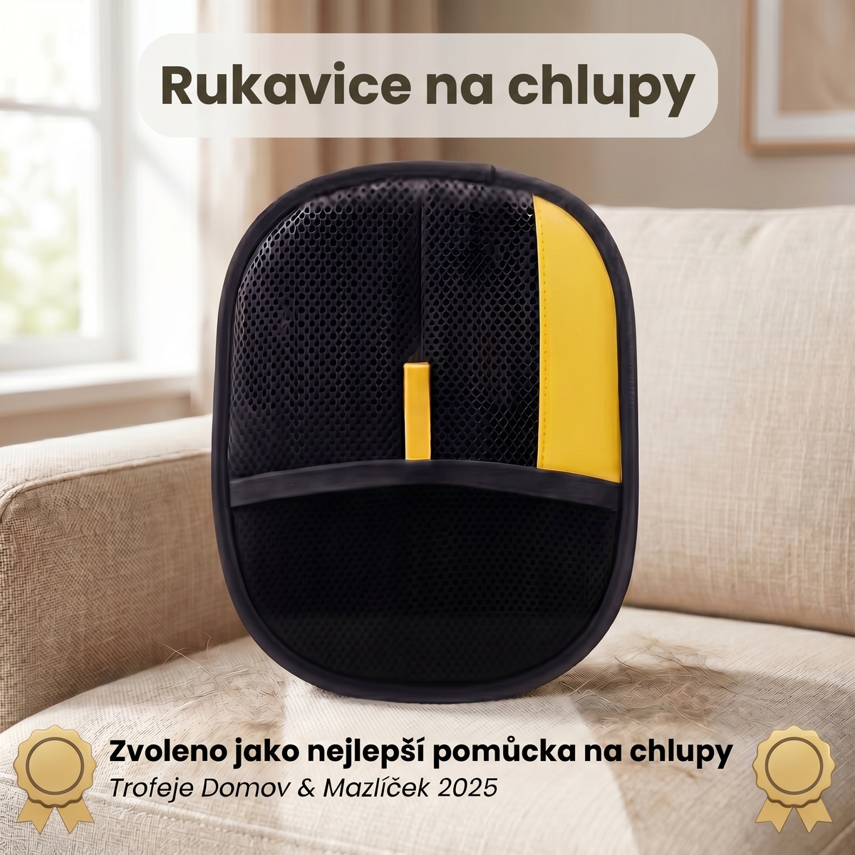 Opakovaně použitelná rukavice na chlupy